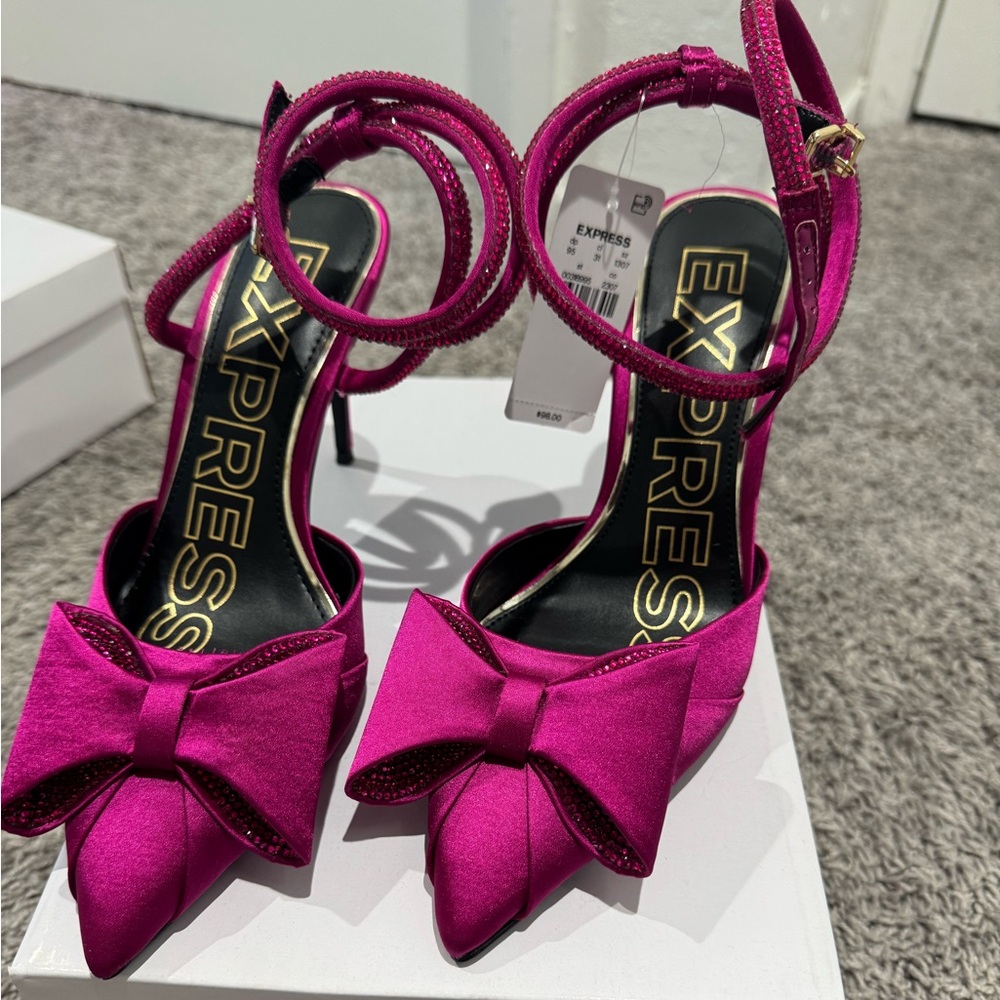 Express Fuchsia Strappy Heels